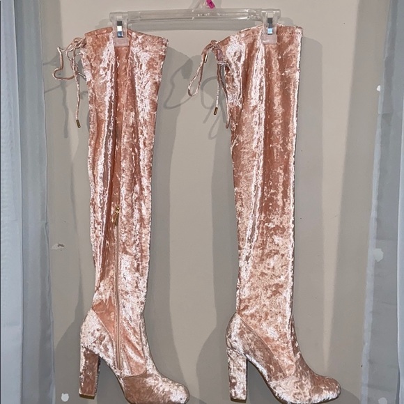 bamboo thigh high boots